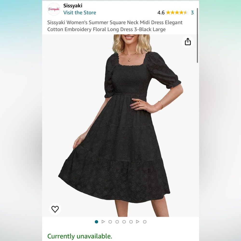 Black Midi Dress, Size large